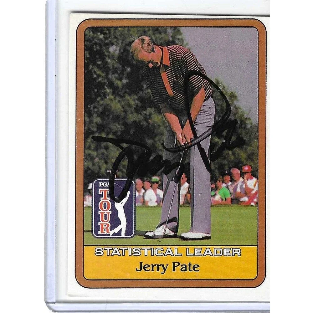 1981 PGA Tour Golf Trading Card Statistical Leader Jerry Pate Signed